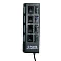 Miniatyrbild 1 av 4: 4-portars USB-hubb med ON/OFF-brytare svart