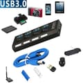 Miniatyrbild 3 av 3: 4 Port USB 3.0 HUB Strömbrytare Splitter Plug &amp; Play + Strömadapterkabel för PC EU GOBRO