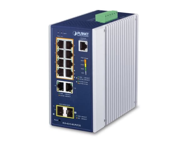 PLANET IGS-4215-8UP2T2S, Hallittu, L2/L4, Gigabit Ethernet (10/100/1000), Täysin kaksipuolinen, Power over Ethernet -tuki, Seinäkiinnitteinen Alumiini, Sininen