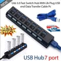 Miniatyrbild 3 av 4: 7 Port USB 3. 0 Hub, individuella switchar 7 Port USB 3. 0 Data Hub för PC Laptop