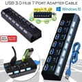 Miniatyrbild 2 av 4: 7 Port USB 3. 0 Hub, individuella switchar 7 Port USB 3. 0 Data Hub för PC Laptop