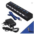 Miniatyrbild 1 av 4: 7 Port USB 3. 0 Hub, individuella switchar 7 Port USB 3. 0 Data Hub för PC Laptop