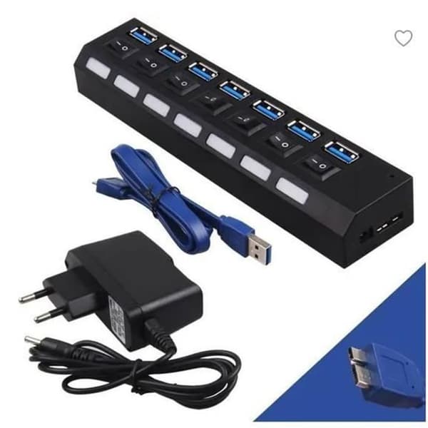 7 Port USB 3. 0 Hub, individuella switchar 7 Port USB 3. 0 Data Hub för PC Laptop