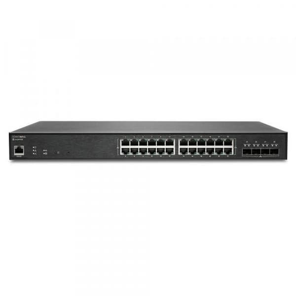 Switch - SONICWALL - SWS14-24FPOE - Managed - 24 x 10/100/1000 (PoE+) + 4 x 10 Gigabit SFP+ Svart
