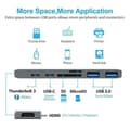 Miniatyrbild 2 av 4: USB C Hub, 7 i 1 USB C-adapter för Macbook Pro/Air, Thunderbolt 3.1 PD 100W, HDMI 4K, 2 USB 3.0-portar, SD/TF-kortläsare