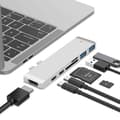 Miniatyrbild 1 av 4: USB C Hub, 7 i 1 USB C-adapter för Macbook Pro/Air, Thunderbolt 3.1 PD 100W, HDMI 4K, 2 USB 3.0-portar, SD/TF-kortläsare