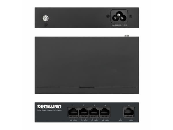 Intellinet 561792, Gigabit Ethernet (10/100/1000), Full duplex, Strömförsörjning via Ethernet (PoE) stöd, Monteringsbar på väggen