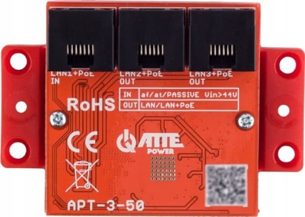 Bryter Atte SWITCH 3-PORTS POE ATTE APT-3-50 (GIGABIT)