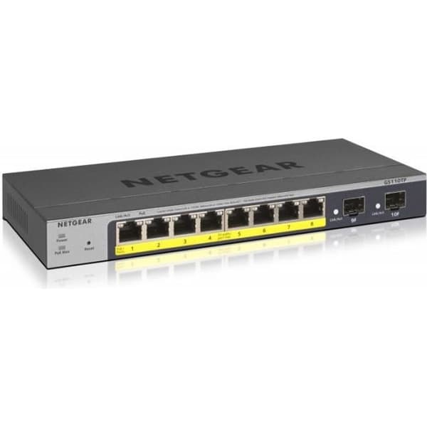 NETGEAR - gigabit lager 2 8 portar + 2 - 8 portar 1 Grå