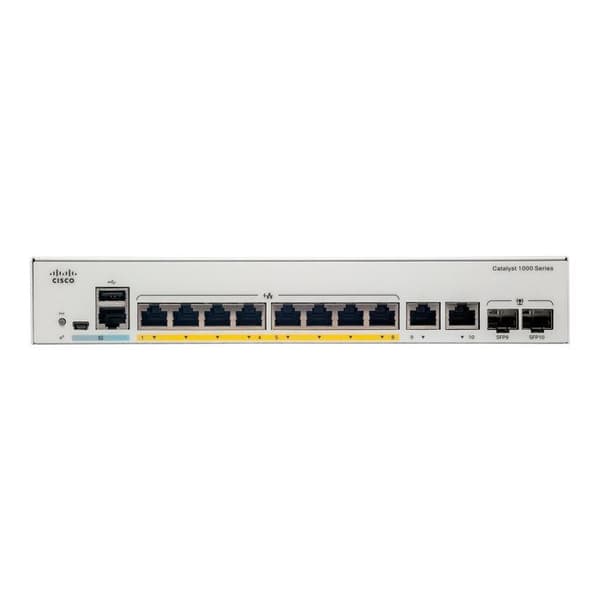 cisco - nätverk: low end swit catalyst 1000 8port ge poe ext ps 2x1g sfp Grå