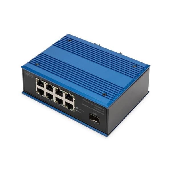 Industriell Ethernet-switch 8 portar 10-100-1000BASE-TX + 1 - DIGITUS