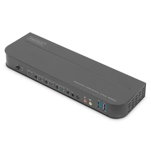 DIGITUS KVM-SWITCH, 4 PORTAR, 4K 60 HZ, 4 X DP-INGÅNGAR, 1 X OUTPUT