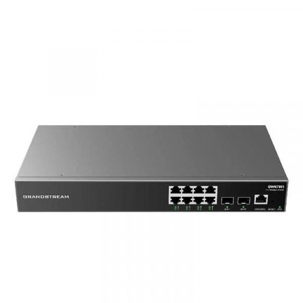 Nätverksswitch - GRANDSTREAM - GWN7801P - 8 Gigabit Ethernet-portar - 2 Gigabit SFP-portar - PoE Svart