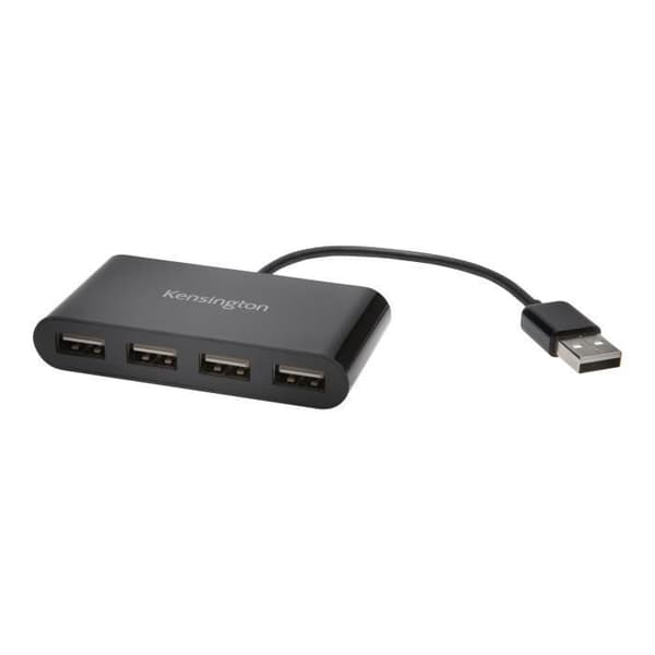 USB 2.0-hub - KENSINGTON - 4 portar - Svart - USB-drivet - Extern