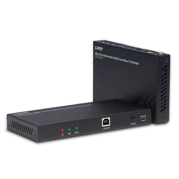 LINDY KVM HDMI 4K60-extender över RJ45 HDBaseT upp till 100m - Ljud / IR / RS232