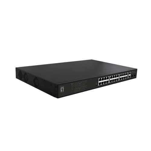 Ohanterad Gigabit Ethernet-nätverksswitch - LEVELONE GEP-2821 - 28 portar - Power over Ethernet (PoE)