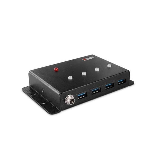 USB 3.0 Hub - LINDY - 443492 - 4 portar - Metallisk - Kompatibel med USB 3.0