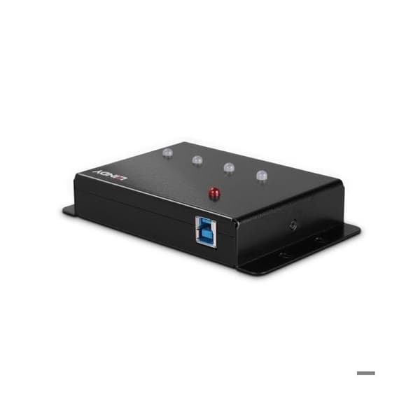 USB 3.0 Hub - LINDY - 443492 - 4 portar - Metallisk - Kompatibel med USB 3.0