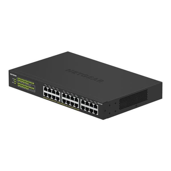 Switch - NETGEAR - GS324P - 24 portar - PoE+ - 190W - Gigabit Ethernet Svart