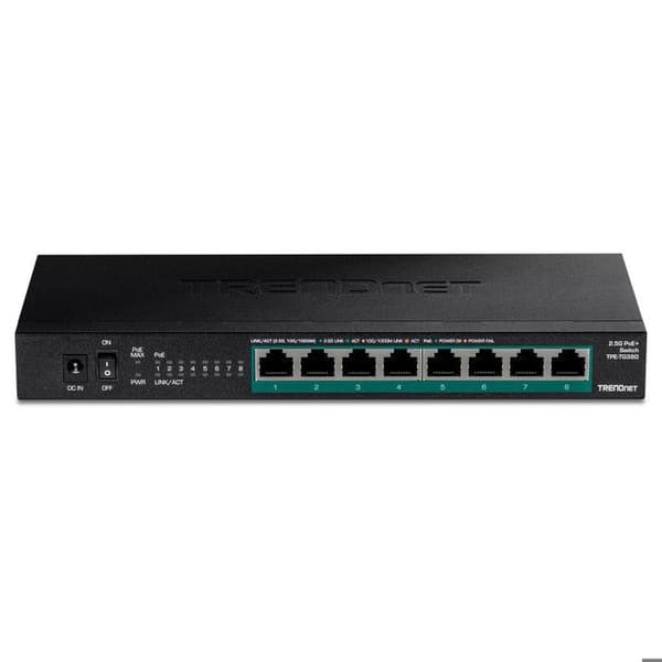 Switch - Trendnet - TPE-TG380 - 8 portar - PoE - 2,5 Gbps Svart