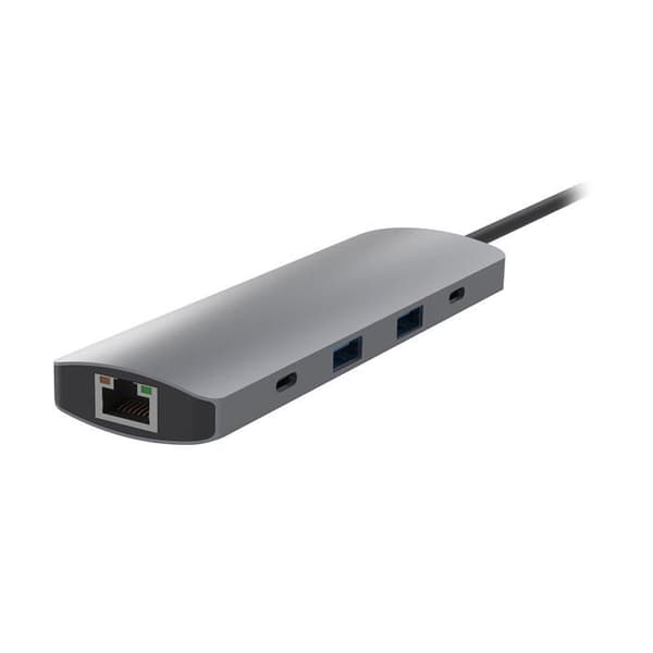 USB-C-hubb - T'nB - iClick 9 i 1 - Sideralgrå - HDMI 4K - USB-C PD-laddning - 9 portar