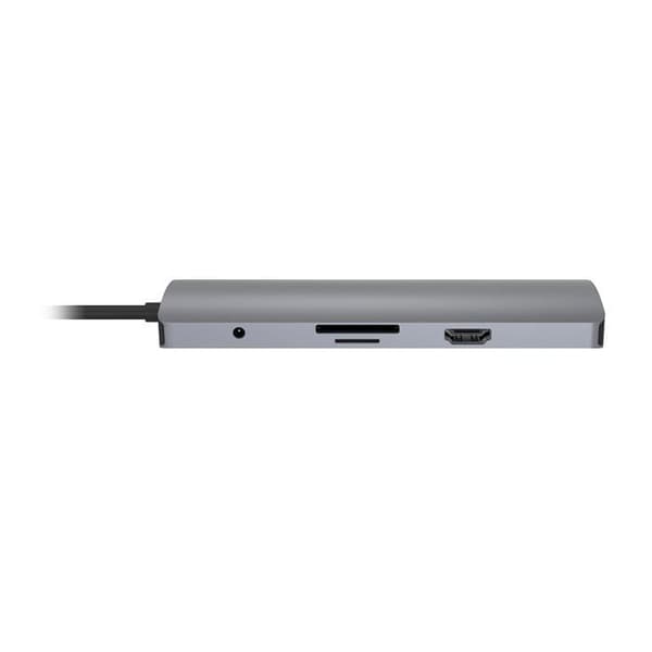 USB-C-hubb - T'nB - iClick 9 i 1 - Sideralgrå - HDMI 4K - USB-C PD-laddning - 9 portar
