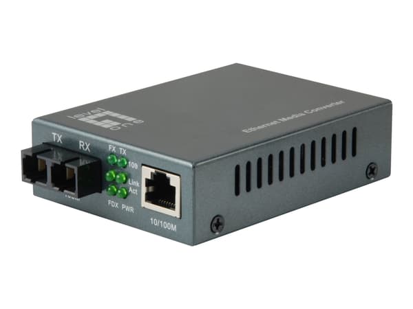 LevelOne FVT-1102 - Fibermediekonverterare - 100Mb LAN - 10Base-T, 100Base-FX, 100Base-TX - RJ-45 / SC enkelläge - upp till 20 km - 1310 nm