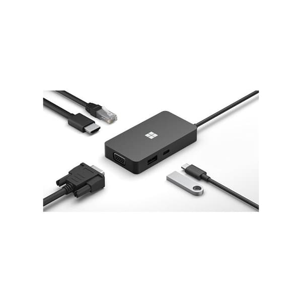 USB C 5 i 1-hubb - Microsoft - Svart - 5 portar - USB-C - Typ USB-hubb