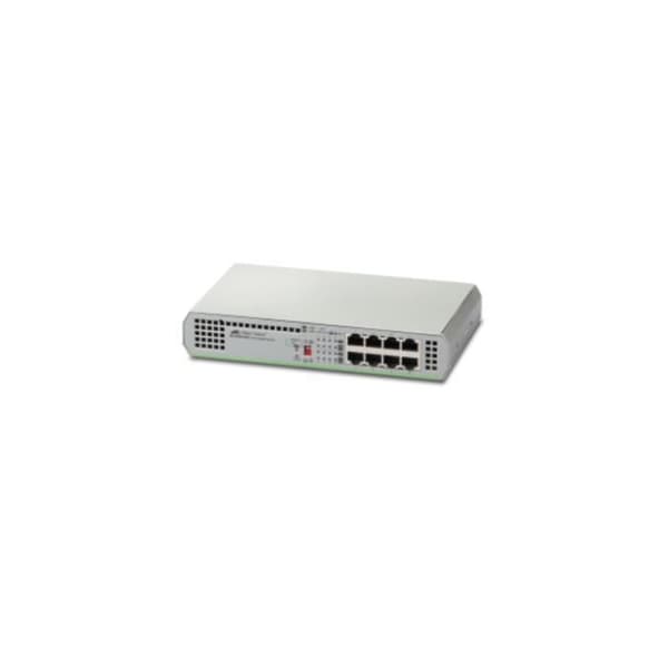 Ohanterad switch - ALLIED TELESIS - AT-GS910-8-50 - 8 portar 10/100/1000 - Intern strömförsörjning - Gigabit Ethernet Grå