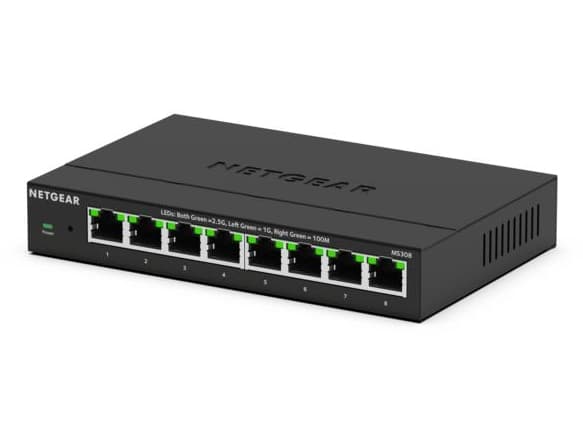 NETGEAR MS308 - Switch - multi-gigabit - ohanterad - 8 x 100/1000/2.5G - skrivbordsmodell, väggmonterbar