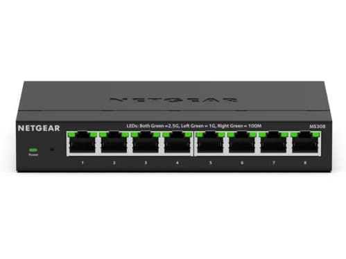 NETGEAR MS308 - Switch - multi-gigabit - ohanterad - 8 x 100/1000/2.5G - skrivbordsmodell, väggmonterbar