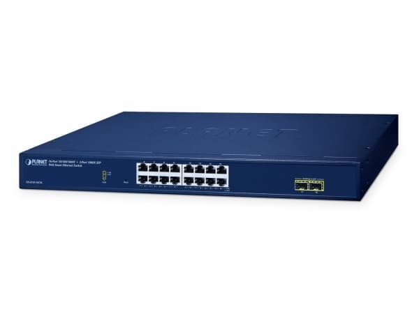 PLANET 16-Port 10/100/1000T + 2-Port, Managed, L2, Gigabit Ethernet (10/100/1000), Full duplex