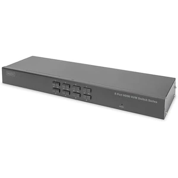 DIGITUS 8-portars HDMI KVM-switch - DDC-kommunikation - HDMI 1.4 - UltraHD 4k30Hz - USB-portar för mus och tangentbord -