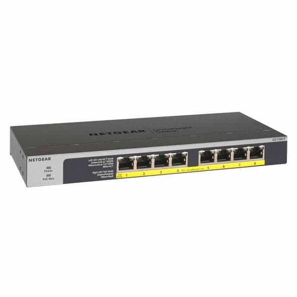 Switch Netgear GS108LP-100EUS RJ-45 Sort, Grå