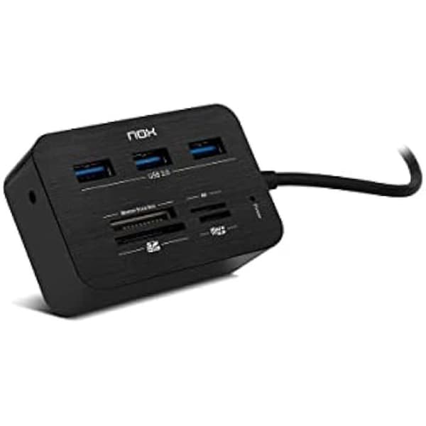 NOX USB 3 komplett kortläsare -NXLITERDRONE- USB HUB och kortläsare, kompatibel med de flesta kort, USB 3.0,