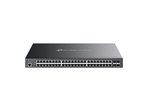TP-Link Omada SG3452XMPP, Håndtert, L2+, Gigabit Ethernet (10/100/1000), Strøm over Ethernet (PoE), Rack-montering, 1U Sort