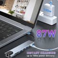 Miniatyrbild 4 av 4: USB C HUB, 8 i 1 USB C-adapter med 4k/30hz HDMI, 100 W PD, USB C 2.0-port, USB 3.0+2.0, SD/TF/SD-kortläsare, Grå