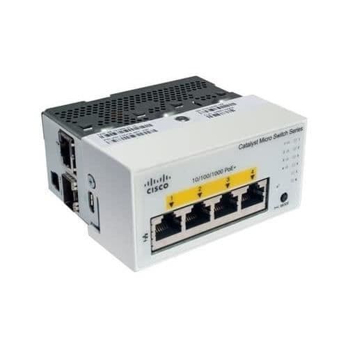 Cisco Catalyst Micro Switches CMICR-4PC - Switch - 4 x 10/100/1000 (4 PoE+) + 1 x Gigabit SFP (upplänk) + 1 - fäste