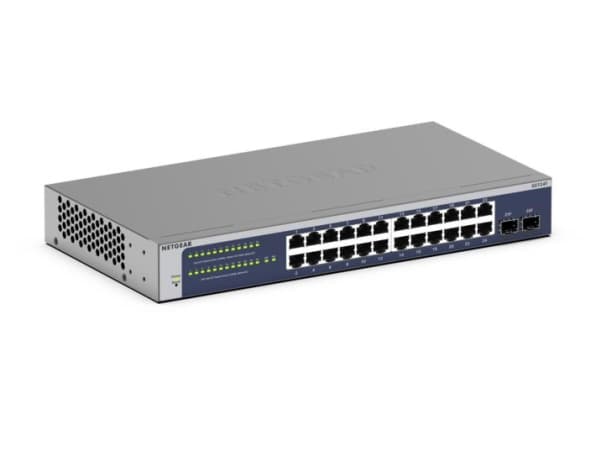 NETGEAR GS724T - Version 6 - switch - L3 Lite - smart - 24 x 10/100/1000 + 2 x SFP - stasjonær, rackmonterbar