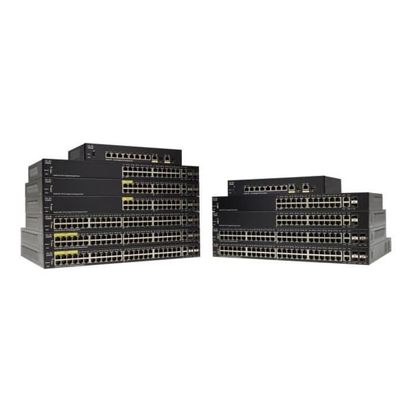 Cisco Small Business SG350-28SFP Managed C3 Switch 24 x SFP + 2 x Combo Gigabit Ethernet - Gigabit SFP Rack Monterbar Svart
