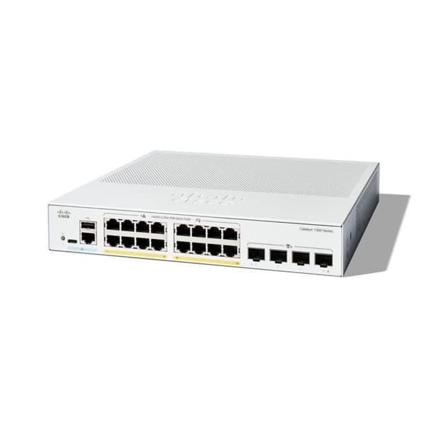 Switch - CISCO - Catalyst 1300 - 16 portar GE PoE - 4x10G SFP+ - Avancerad säkerhet
