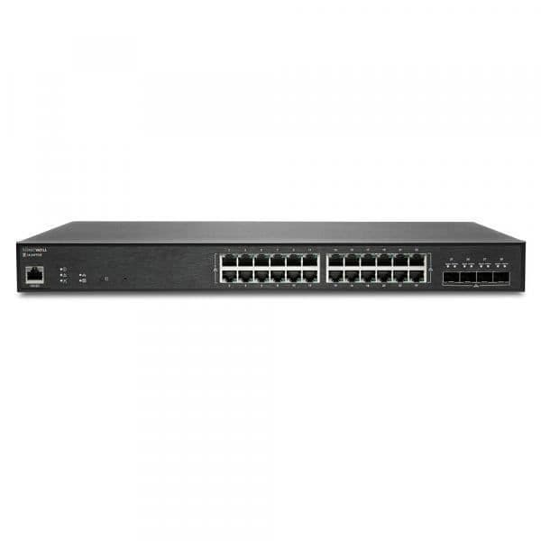 Kommutator - SONICWALL - 02-SSC-8376 - 24 portar - Gigabit Ethernet - 128 Gbit/s Svart