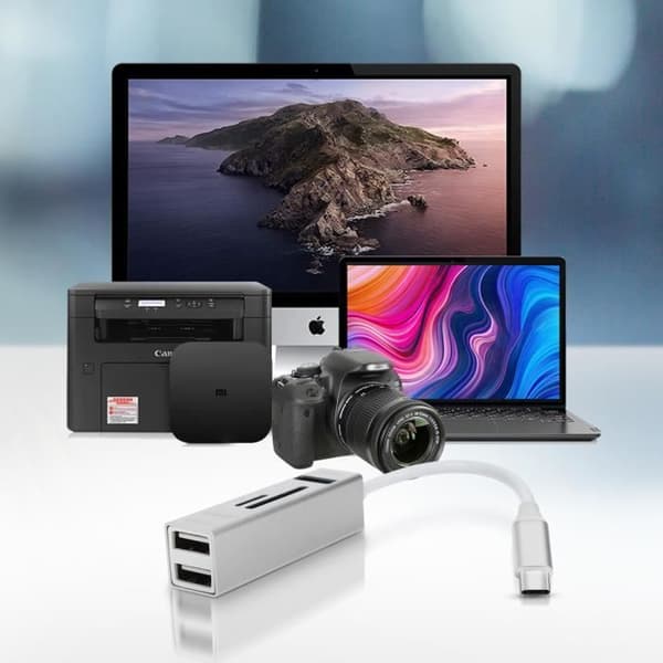 5 i 1 USB-C Hub: 3 USB-portar och LinQ MicroSD SD-kortläsare Silver