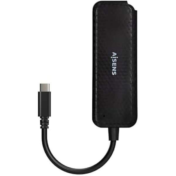 AISENS - A109-0715 - USB 3.1 USB-C Hub, USB-C/M-4XType A/H, Svart, 15 cm