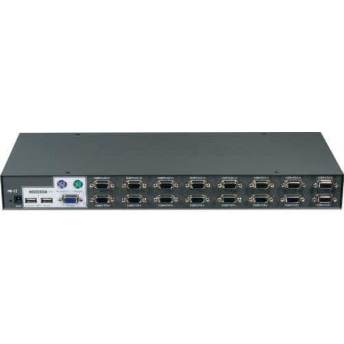 Switch KVM 16 portar - TRENDnet - TK-1603R - USB och PS/2 - Rackmonterbar - Svart