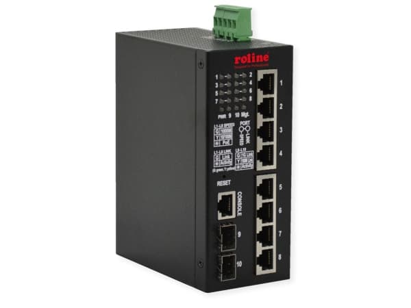 ROLINE 21.13.1131, hanterad, L2, Gigabit Ethernet (10/100/1000), Full duplex, Strömförsörjning via Ethernet (PoE) stöd Svart