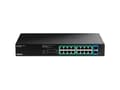 Miniatyrbild 3 av 5: TRENDnet TPE-TG182ES - Version v1.0R - switch - EdgeSmart - smart - 16 x Gigabit Ethernet + 2 x Gigabit SFP - rackmonterbar - PoE+ (240 W) - TAA-komp