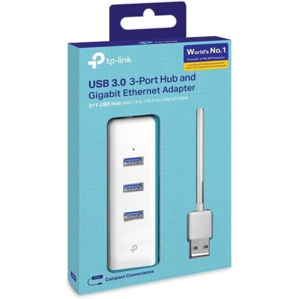 TP-Link UE330 USB 3.0 Gigabit Ethernet-adapter &amp; USB 3.0 HUB med 3 USB-portar