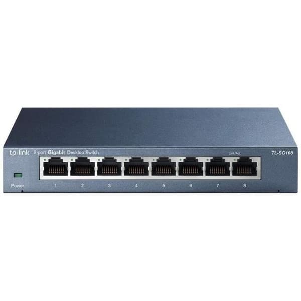 TP-Link 8-portars Gigabit 10/100/1000 Mbps Desktop Switch TL-SG108 Idealisk för att utöka trådbundet nätverk för hemmakontor