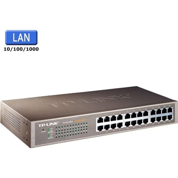 Tp Link nätverksswitch Rackmonterad/skrivbordsswitch 24 portar Gigabit RJ45 10/100/1000 Mbps